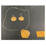 Necklace Earrings Set Marked 925 India Non