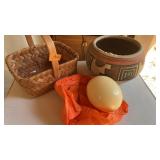 Mexico Flower Pot Woven Basket Ostrich Egg