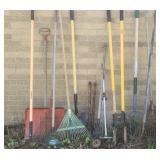 Long Handle Tool Lot Shovel Leaf Garden Rake Post