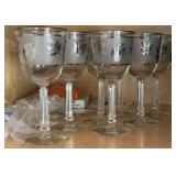 Libbey Silver Leaf Wine Glasses Set of 7
