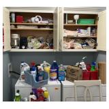 Cleaning Supplies Lot and Cabinet Contents