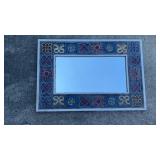 Pier 1 Patch Work Wood Framed Mirror 25.5 x 38