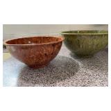 Texas Ware Green Bowl 125 and Brown USA Bowl 118