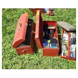 Metal Toolboxes (2) Staplers and Contents