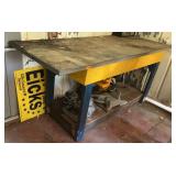 Work Bench Metal Top Wood Base 76L 30D 36H