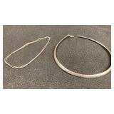 Silvertone Necklaces (2) (.925 - 29.3 grams)