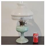 Aladdin Jadeite Glass Lamp w/ Glass Shade