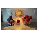 One Room School Teacher Apple Lot Lamp
