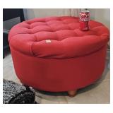 Large Rolling Red Foot Stool Dia 28 H16