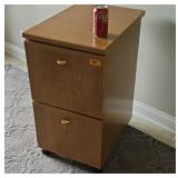 Rolling Faux Wood File Cabinet W16 H30 D23