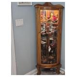Corner Curio Cabinet w/ Glass Door, Glass
