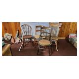 Wicker Woven Antique Chairs Set of 4