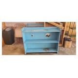 Blue Wood Shelf 44"W x 36"H x 9.5" D