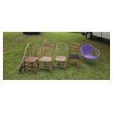 Wood Wicker Chairs Wood Wheel