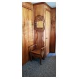 Oak Hall Tree Chair 23.5 x 16 x 70H