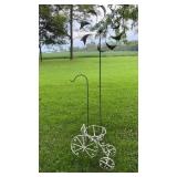 Shepherd Hook Tricycle Flower Pot Whirly Gig
