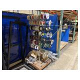 Wire & Cable Spool Rack w/ Assorted Wire