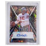 Joe Montana Leaf Exotic Autograph Card Numbered 2/
