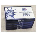 1999 US Mint Proof Set - 5 Sets - State Quarters -