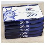 5x 2000 US Mint Proof Set - State Quarters - Origi