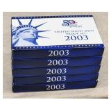 Lot of 5 - 2003 US Mint Proof Sets - State Quarter