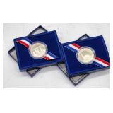 Two 1986 Liberty Half Dollar Coins - Centennial -