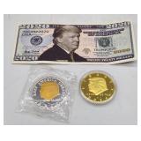 Trump 2020 Novelty Bill & 2024 Commemorative Coins