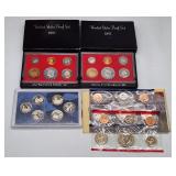 US Mint Coin Set Lot: (2) 1982 Proof Sets, 1990, &