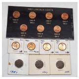 1982 Lincoln Cent Set, 1960 B.U. Cents, & Indian H