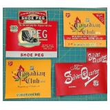 Vintage Cigar Box Labels - Shoe Peg, Canadian Club