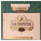 Vintage La Homita Cigar Label Sheet - Gold & Black