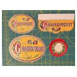 Grandmont Cigar Labels - Vintage 1910 Lithograph S