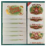 Havana Smoker & San Alto Cigar Box Labels - 12 Tot