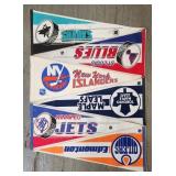 Vintage NHL Hockey Pennants - Sharks, Blues, Islan