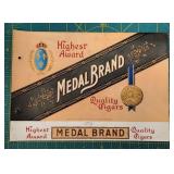 Vintage Medal Brand Quality Cigars Advertising Pos
