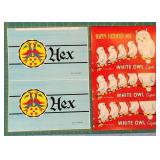 Vintage Hex & White Owl Cigar Box Labels - Love, M