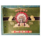 Antique MOKI Flor Fina Cigar Box Label - Native Am