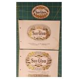 Vintage The Sun Glow Cigar Labels - American Litho