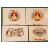Vintage SONADA, Quaker, Universo Cigar Box Labels