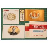 Vintage Cigar Box Labels - Valentino, Rebel Gold,