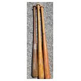(3) Vintage Baseball Bats - Manlte, All-Star Model