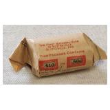 Vintage $10 Half Dollar Coin Roll - First National