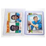 1973 Johny Unitas and 1975 Football Card