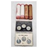 1943 Steel Cents - Mint Mark Set & Penny Rolls