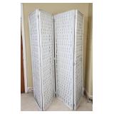 Wood 3-Panel Folding Woven Room Divider - 72" Tal