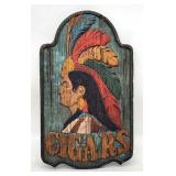 Light Wgt Wood "Cigars" Sign, Native American
