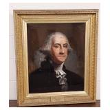 Antique George Washington Portrait on Glass, Frame