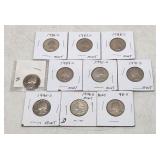 Lot (10) U.S. Mint State Quarters 1986-1998