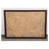 Vintage 1960 National Geographic Map of the United