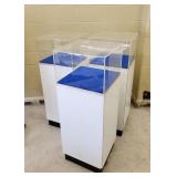 Set of 3 Display Cases - Acrylic Cover, Blue Felt